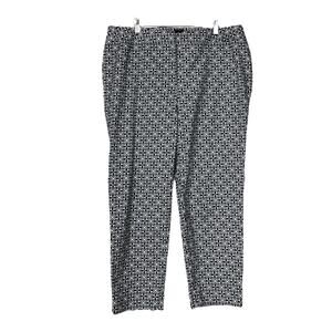 Talbots Pants Hampshire Ankle Mid Rise Black Sand Dollar Print Women’s Size 18W